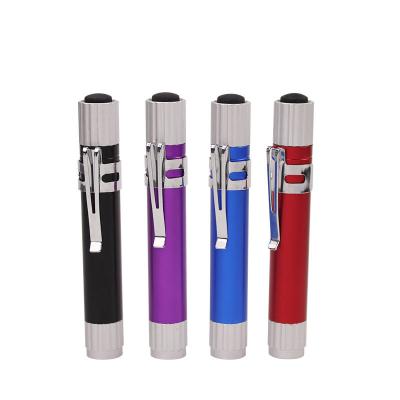 China Mini Portable Light On/Off Multi Color Pen Button Battery Pen Shape High Quality Flashlight Flashlight for sale