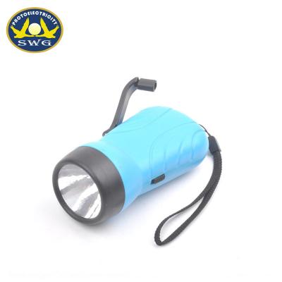 China Camping Outdoor Emergency Use Hand Crank 0.5W Generator Flashlight Torch for sale