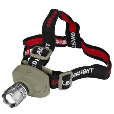 China Dry Battery Zoom Camping Tactical Aluminum Plastic Led Head Lamp for sale