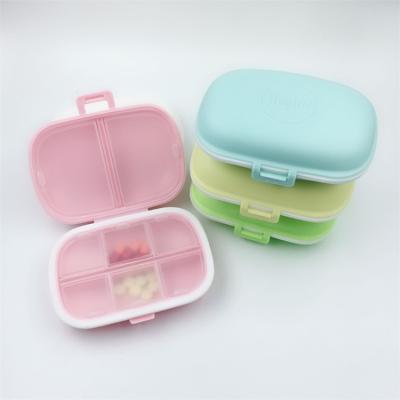 China Multi-Color Touch Grade ABS Food Vitamin Seal Box Two Layer 8 Cell Portable Plastic Pill Box for sale