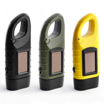 China Portable Emergency LED Flashlight Hand Crank Dynamo Torch Lantern Solar Power Tent Light For Outdoor Camping for sale