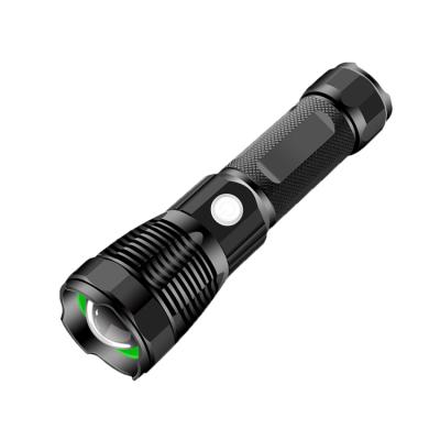 China Rise/Emergency/Promotion/Camping/Outdoor USB Rechargeable Tactical Torch Dimming Telescopic Zoom XHP50 LED Flashlight Camping Torch for sale