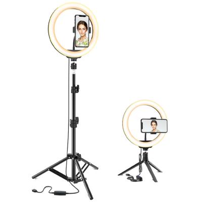 China Shine Beauty10 Thumb Selfie Ring Light Led Ring Light With Tripod Stand For Live Stream Makeup Tiktok Youtube Video for sale