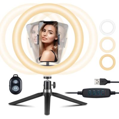 China Shine Flexible Selfie Ring Light with Tripod Stand Photographic LED Ring Light Selfie Lighting Lux for sale