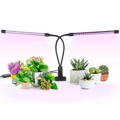 China Seed Seed Planting LED Grow Light Spectrum Led Grow Lights For Cutting Grow Lamp 18w Double Head Clip Plant Light For Indoor Plants for sale