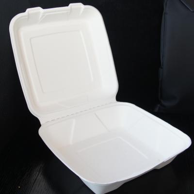 China Heatable 8*8 Inch Togo Food Packaging Biodegradable Containers for sale