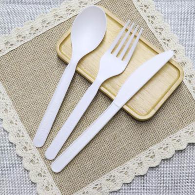 China CPLA Disposable 100% Biodegradable Food Knife Fork and Spoon Compostable Cutlery Set for sale