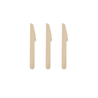 China Disposable 100% biodegradable food knife fork and spoon cutlery set birch wood compostable kneif for sale