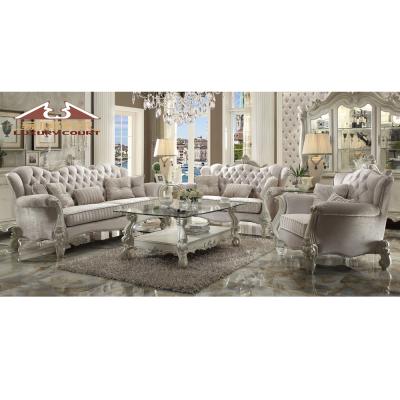 China British Design Three Seat Adjustable Sofa Glass Coffee Table (Other) Hand Carved Furniture Whole Living Room Set for sale