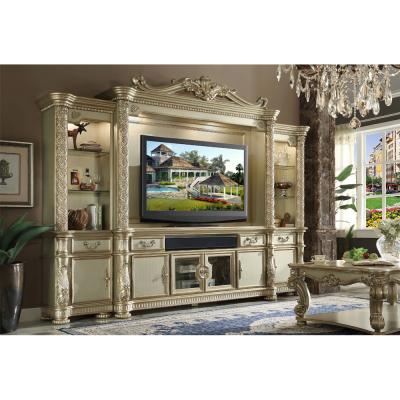 China Whole Set (Other) of Adjustable Gold Convertible Combination Royal Sofa Unit Cabin TV Style For Living Room Furniture Set for sale