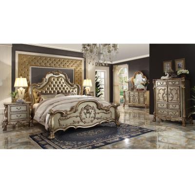 China Luxury Royal Leather Bed (Other) Style Adjustable Bed Room Furniture French Bedroom for sale