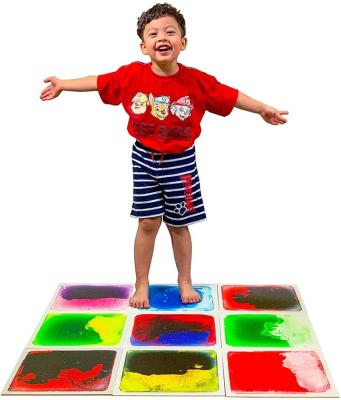 China 100%PVC RTS Set Of 6 Floor Decorative Liquid Sensory Tile Mat For Outdoor Indoor for sale