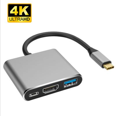 China COMPUTER 3 in 1 Usb C to 4k HDTV Hub Usb3.0 Type C PD Charge for Macbook Pro, for Nintendo Switch for Samsung S20 S21 for sale