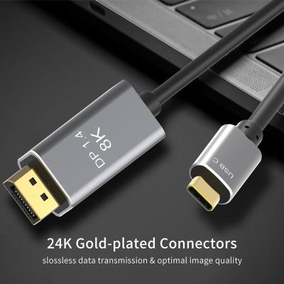 China Camera Thunderbolt 3 USB C DP1.4 Cable TYPE C to Displayport 1.4 Aluminum Alloy 8k Cable for Macbook Pro, Laptop, PC for sale