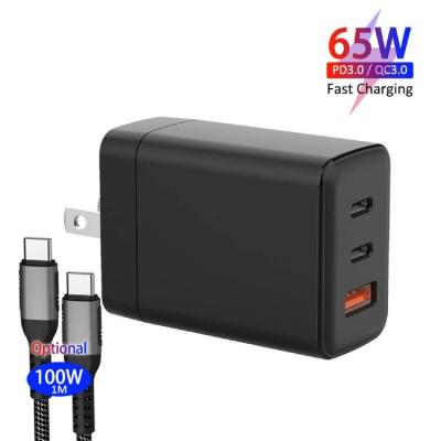 China Mobile Phone Gan Charger 65w Multifunctional Fast Charging Portable Mobile Phone Laptop Charger for sale