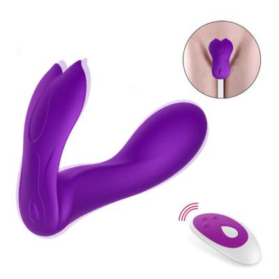 China 10 frequency vibration of head Hot Selling Women Products 2023 Long Distance Wireless Remote Control Vibrator U-Shaped Wearable Flapping Panty Vibrator for sale