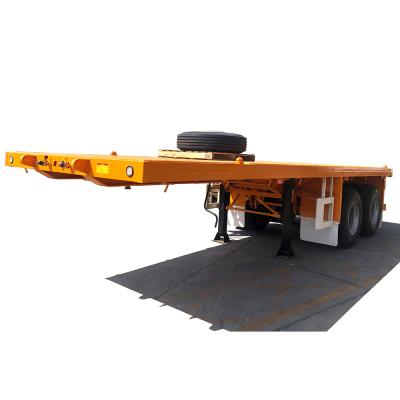 China Container Shipping CIMC 20ft Container Flatbed Semi Trailer with 12uints Twist Locks for sale