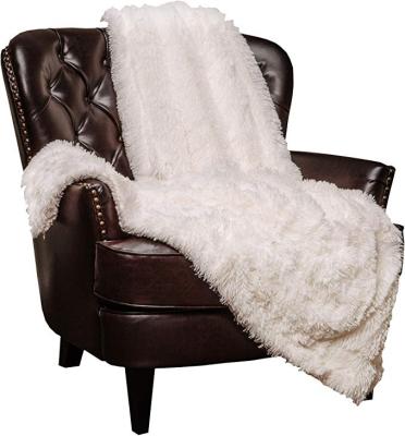 China PORTABLE Faux Fur Throw Blanket With Long Hair Shaggy Decorative Cozy Sherpa Blanket Fit Sofa Bed Fluffy Sofa Bed for sale