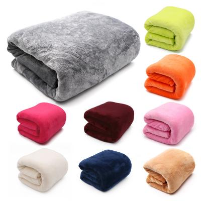 China PORTABLE Custom Plush Velvet Throw Blanket For Beds Mink Solid Color Sofa Cover Thick Winter Flannel Fleece Blanket Throw for sale