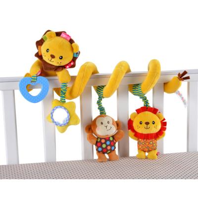 China Cute Spiral Toy For Stroller Activity Crib Toy Baby Bed Hanging Rattle Monkey Stuffed Soft Plush Infant Soft Toy for sale