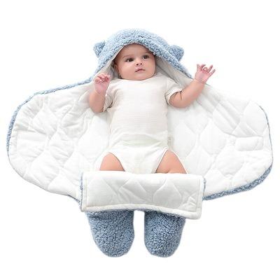 China Wholesale OEM Winter Fleece Warp Baby Sleeping Bag Ultra Soft Fluffy Baby Infant Newborn Envelope Newborn Sleeping Bag for sale