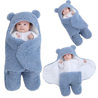 China Breathable 0-6 Months Autumn Baby Sleeping Bag Envelope For Newborn Baby Winter Wrap Blanket Cute Solid Baby Bedding Sleeping Bags for sale