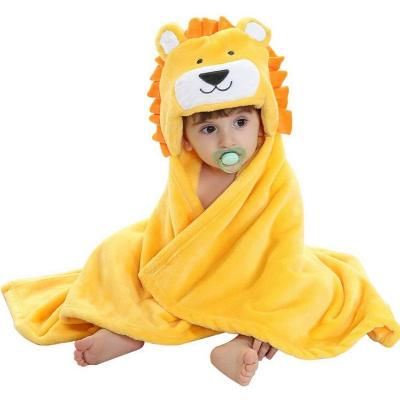 China 0-5T Toddler Blanket PORTABLE Coral Fleece Blanket Infant Wrap Cute Hooded Bathrobe Animal Kids Hooded Bath Towel Infant Bathing Blanket for sale