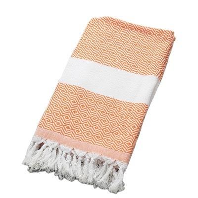 China Diamond Lattice Pattern High Quality Geometric 100% Summer Bath Towels Tassel Beach Towel Cotton Adults Turkish Eco-friendly Fabric for sale