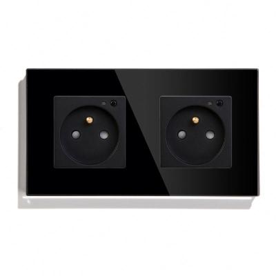 China Double Screen Touch Panel 157mm Smart Wifi FR Wall Switch Smart Home Glass Socket NAP Factory Directly for sale