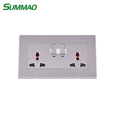 China Residential / Multipurpose 2 Strip 13A 3 Pin Power Socket Universal Electrical Multifunction Outlet With Neon for sale