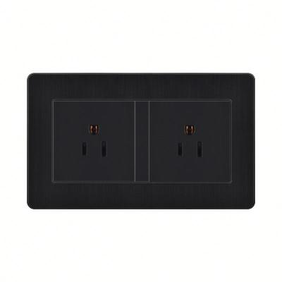 China Multipurpose High Quality Type 147 Black American Standard American Household Switch Socket Panel Hidden for sale