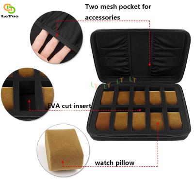 China Factory direct sale waterproof shockproof dustproof watch show storage case can hold 10 wristwatches and smart watches for sale