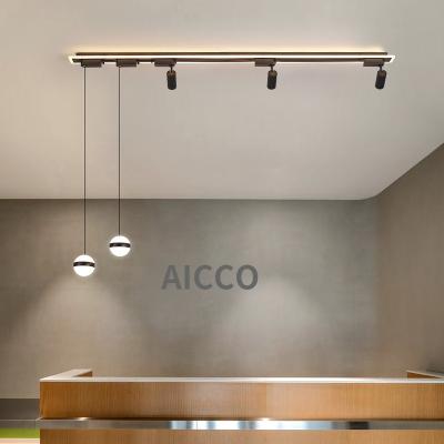 China Aicco DIY LED Modern Track Pendant Lights No Lighting No Head Lamp For Living Room Bedroom Home Reception 9982 for sale