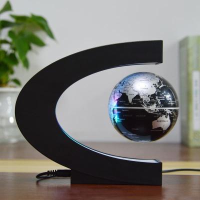 China European Led Night Globe Magnetic Levitation Light Floating C Shape Anti-Gravity Magic LED World Map Table Desk Lamp For Birthday Gift for sale