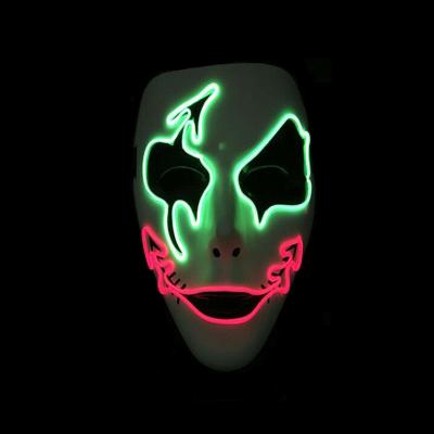 China Halloween Halloween Styles Decorate Scary PVC Christmas Horror DJ Purge Party Masks EL Wire Led Neon Rave Helmet Cosplay Prop Prop Masquerade Mask for sale