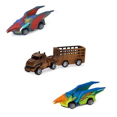 China Funny Educational Toy Amazon 6 Kinds Power Toy Dinosaur Mixed Plastic Car In Box Mini Dinosaur Pull Back Cars Toy Car Model Wheel Truck Boys Toys for sale