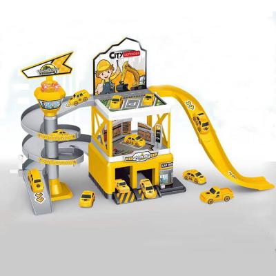 China Eco-friendly Material Slot Track DIY Playset DIY Garage Rail Car Self Educational Assembly Building Block Developmental Car Intelligence Toys for sale