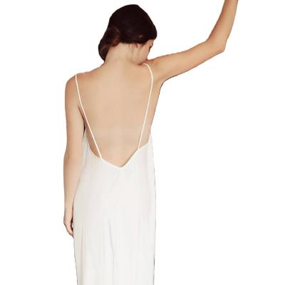 China Beautiful Style Openback Bias Cut Maxi 100%Silk Slip Dress for sale