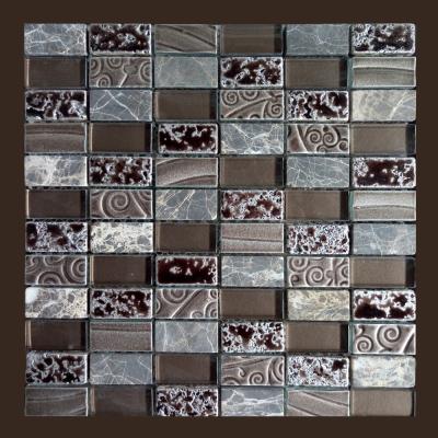 China China Ceramic And Glass Mosaic Flooring With Texture Surface / Special Plating Glass Mosaic for sale