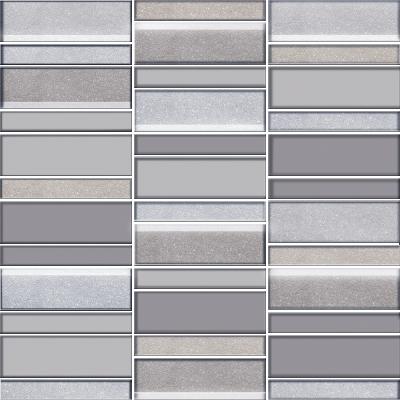 China Parquet Customized Irregular Glass Mosaic Gray Color Made In China Foshan for sale