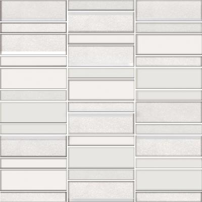 China Parquet Recycled Irregular Glass Mosaic Customized Glass White Color Made In China for sale