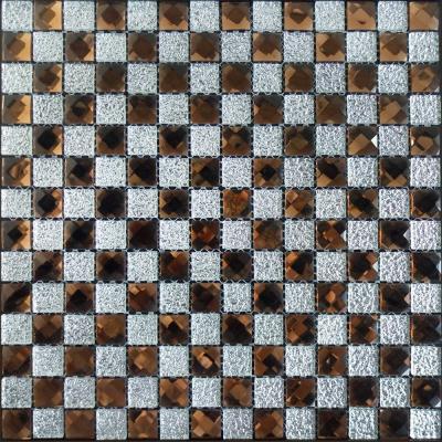 China Parquet mirror glass mosaic for KTV light reflect mesh molding glass mosaic tile for sale