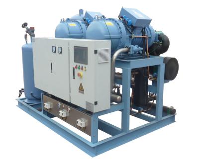 China Hotels NH3 CO2 Compressor Unit System Semi-closed Screw Refrigeration Compressor for sale