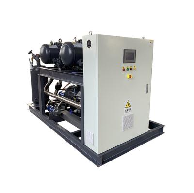 China Hotels NH3 Compressor Unit System Semi-enclosed Screw Refrigeration Compressor Unit for sale