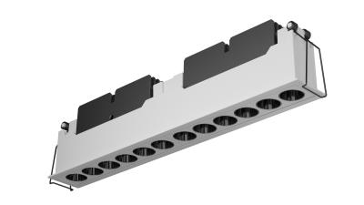 China 24W GS2230N12ML series  12 optics linear recessed downlight Aluminum body PMMA optics IP44 linear downlight for sale