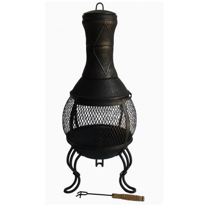 China Stocked exterior cast black powder coated exterior chiminea---CM05F for sale