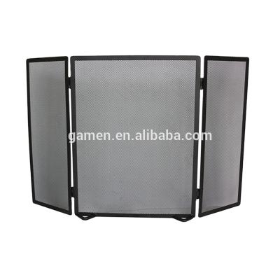 China Steel Rated Traditional 3 Panel Fire Screen All Black Finished--PF004B for sale