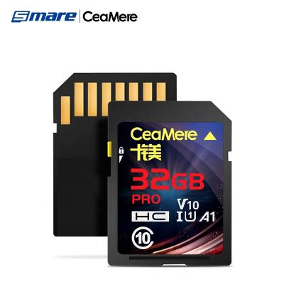 China Good Quality Real Ceamere Black 32GB Camera Memory Cards Class 10 Flash Memory 32GB Memory Card 16GB 64GB 128GB 256GB 32mm(L)*24mm(W)*2.1mm(H) for sale