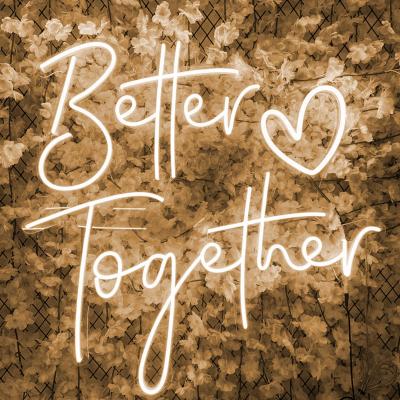 China Other Better Together Trendy Heart LED Neon Sign Designs Like Bride To Be Wedding Party Neon Sign Gifts For Lovers Love Shape Neon Signs for sale