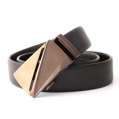 China Comfortable Leather Men Belt Lqbelt Automatic Buckle Belt Fasten Wholesale Belts For Running Men No Buckle OEM Custom Belt Factory Genuine Leather Black for sale